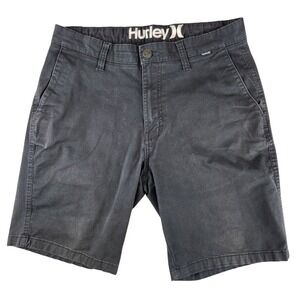 Hurley Dri-FIT Mens Chino Walkshorts Black Size 32 Casual Flat Front Shorts